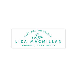 Monogram Initials Typographic Name Return Address Self-inking Stamp