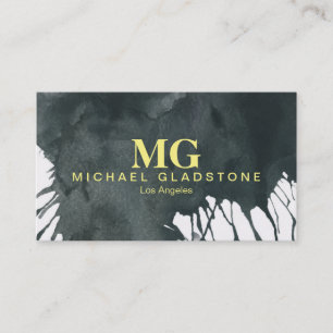 Monogram Ink (yellow) Business Card