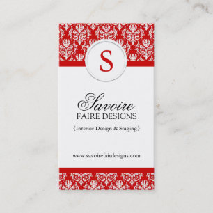 Monogram Interior Decorator Business Cards