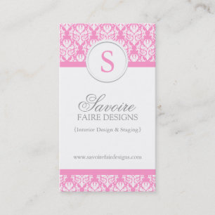 Monogram Interior Decorator Business Cards