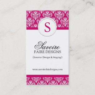Monogram Interior Decorator Business Cards