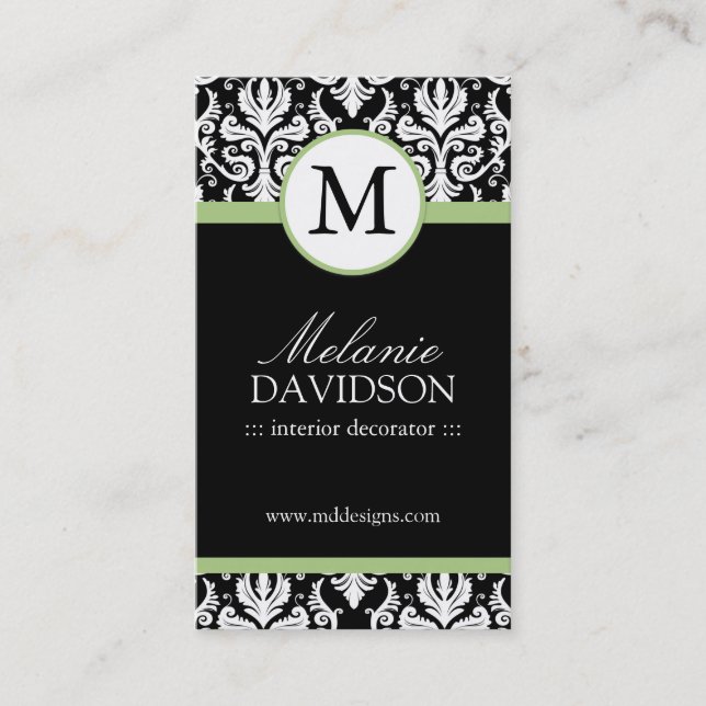 Monogram Interior Designing Business Cards (Front)