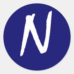 Monogram Invitation Seal "N"  Customizable Navy