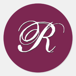 Monogram Invitation Seal "R"  Customizable Wine