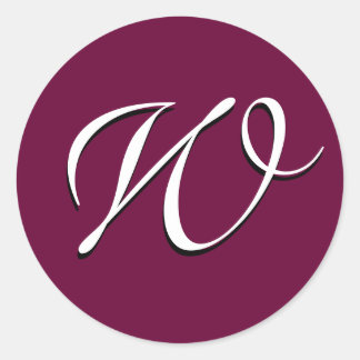 Monogram Invitation Sticker Customizable_wine_W