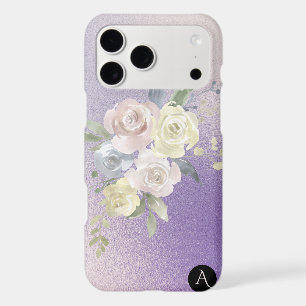 *~* Monogram Iridescent Pastel Lavender Floral