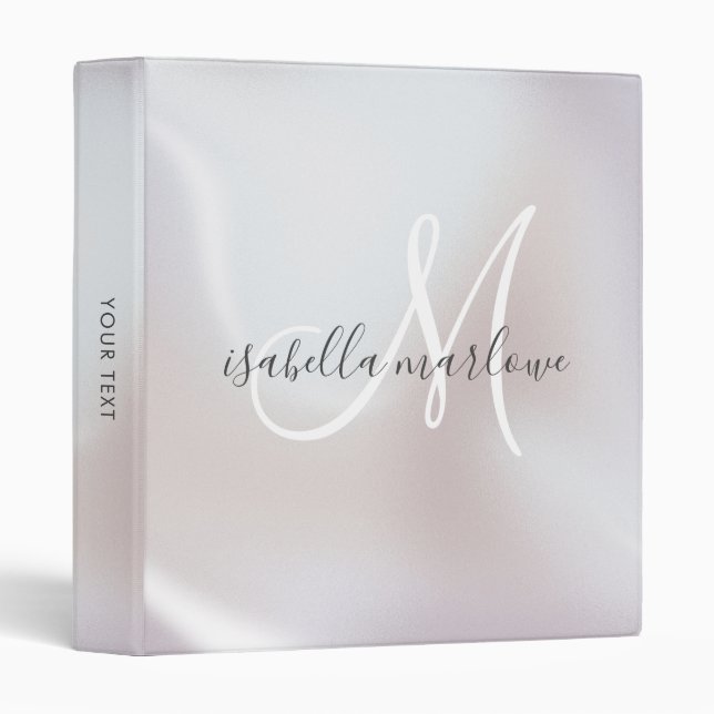 Monogram Iridescent Pearl Shimmer  Binder (Front/Spine)