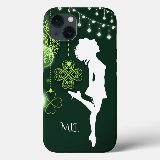 Monogram Irish Dance Celtic Clovers and Lights Case-Mate iPhone Case (Back)