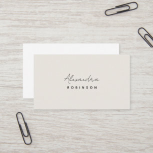Monogram Ivory Minimalist Feminine Business Card