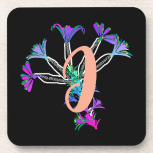 Monogram J Initial  Beverage Coaster