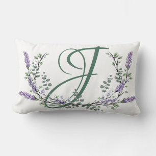 Monogram J Lavender Eucalyptus Lumbar Pillow