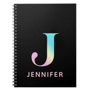 Monogram J Rainbow Black Notebook