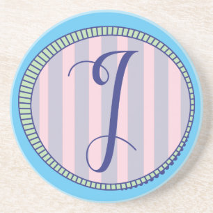 Monogram J Sandstone Coaster