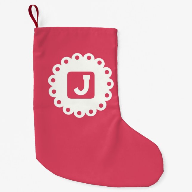 MONOGRAM "J" SMALL CHRISTMAS STOCKING (Front)