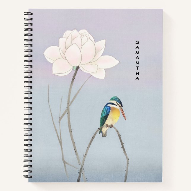 Monogram Japanese Vintage Kingfisher Notebook (Front)
