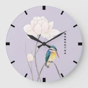Monogram Japanese Vintage Kingfisher Wall Clock