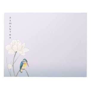 Monogram Japanese Vintage Lotus 11" x 8.5" Notepad