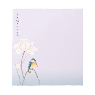 Monogram Japanese Vintage Lotus 5.5" x 6" Notepad