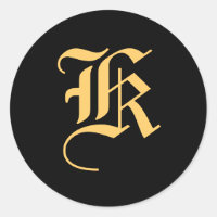 Monogram "K" Gold-Colour on Black