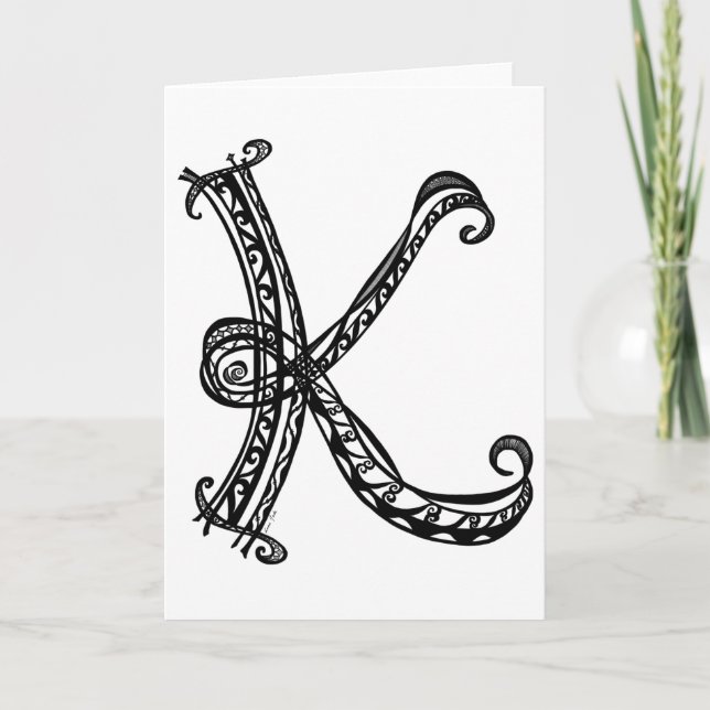 Monogram K Greeting Cards (Front)