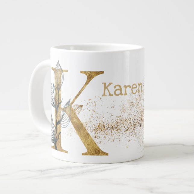 Monogram "K" Jumbo Mug Soup Ice Cream (Front Left)