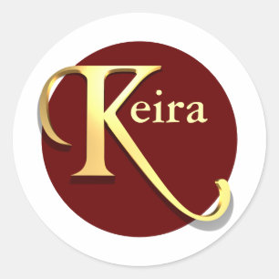 Monogram K Name Personalised Classic Round Sticker