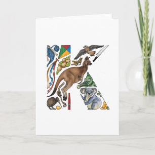 Monogram "K" note card