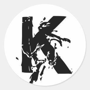 Monogram K Wedding Seal Sticker