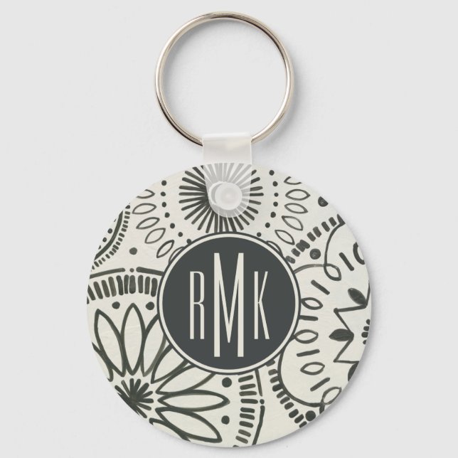 Monogram | Kami Abstract Pattern Keychain (Front)