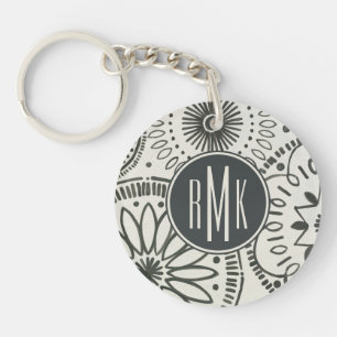 Monogram   Kami Abstract Pattern Keychain