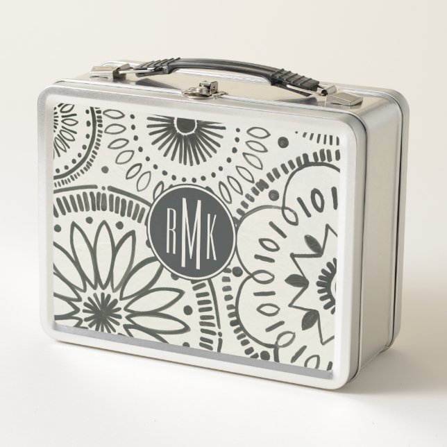 Monogram | Kami Abstract Pattern Metal Lunch Box (Front)