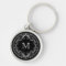 Monogram Keychain Elegant Floral Black and White