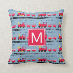 Monogram Kids All Aboard Throw Pillow
