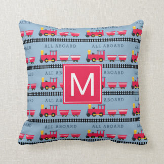 Monogram | Kids All Aboard Throw Pillow
