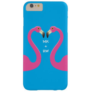 Monogram Kissing Flamingos iPhone 6/6s Plus Blue Barely There iPhone 6 Plus Case