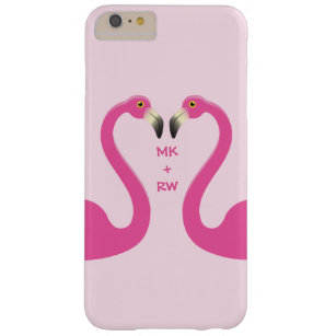 Monogram Kissing Flamingos iPhone 6/6s Plus Pink Barely There iPhone 6 Plus Case