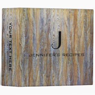 Monogram Kitchen Cooking Modern Wood #3 Binder