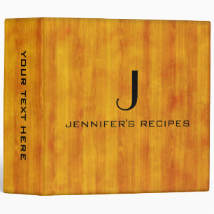 Monogram Kitchen Cooking Modern Wood Binder