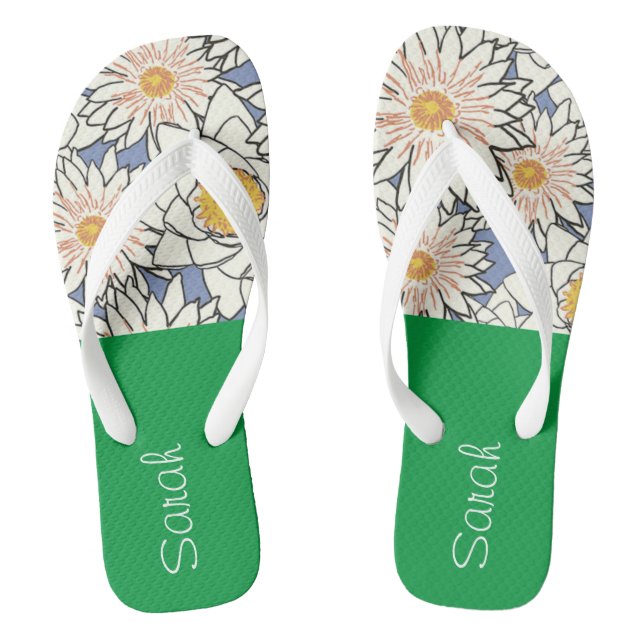 Monogram l Adorable floral with colour block l Gre Flip Flops (Footbed)