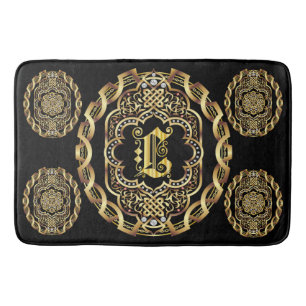Monogram L Bath Mats Customize Change Back Colour