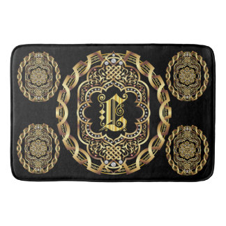 Monogram L Bath Mats Customize Change Back Colour
