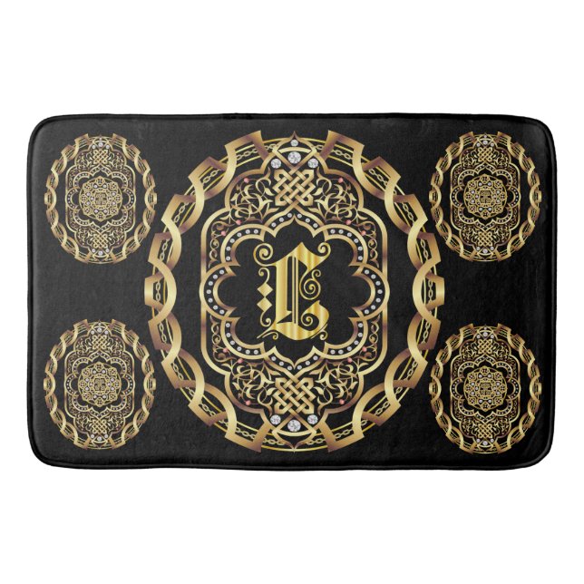 Monogram L Bath Mats Customize Change Back Colour (Front)