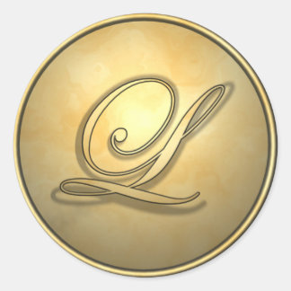 monogram_L Classic Round Sticker