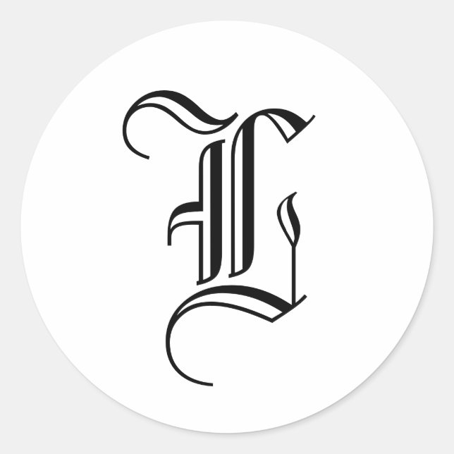 Monogram L Invitation Seal Old English Style (Front)