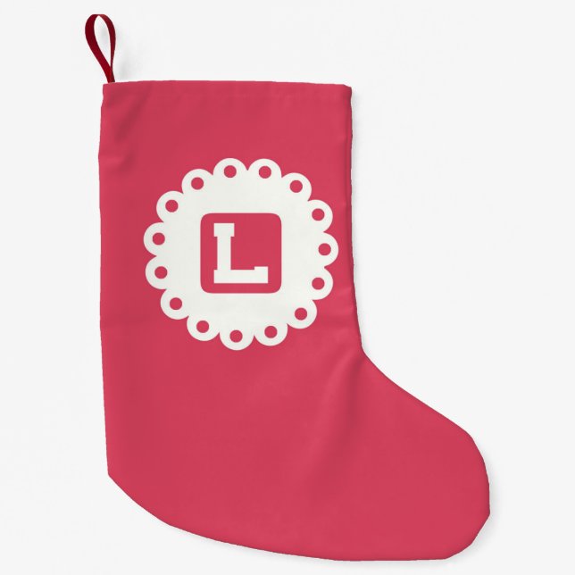 MONOGRAM "L" SMALL CHRISTMAS STOCKING (Front)