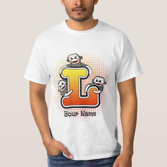 Monogram L Sock Monkey  T-Shirt (Front)