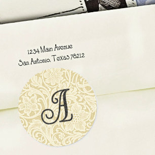 Monogram Lace Envelope Seal Black