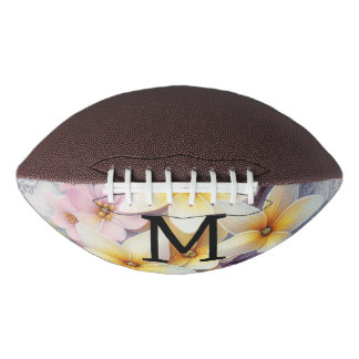 Monogram lace pink and yellow Spring flowers  Football