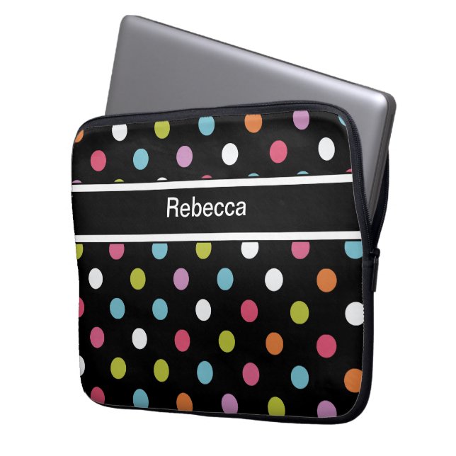 Monogram Laptop Case Polka Dots (Front Left)