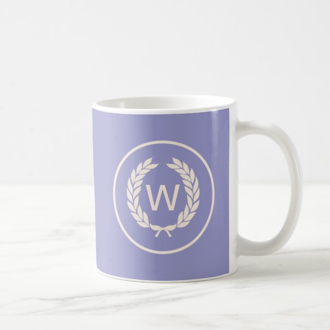 Monogram Laurel Leaf Wreath Coffee Mug (Right)